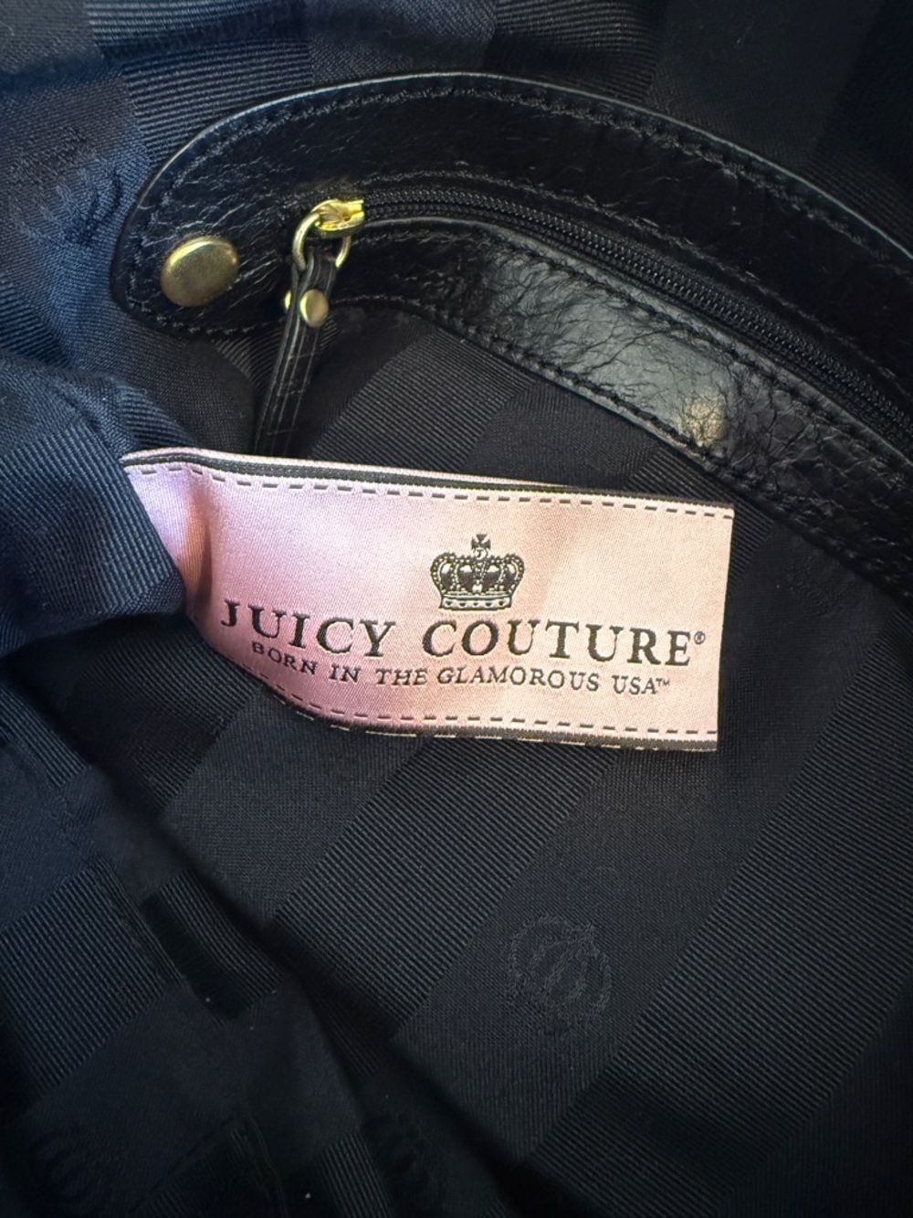 Y2K Vintage Juicy Couture Black Leather Tassel Shoulder Bag - Picture 6 of 6
